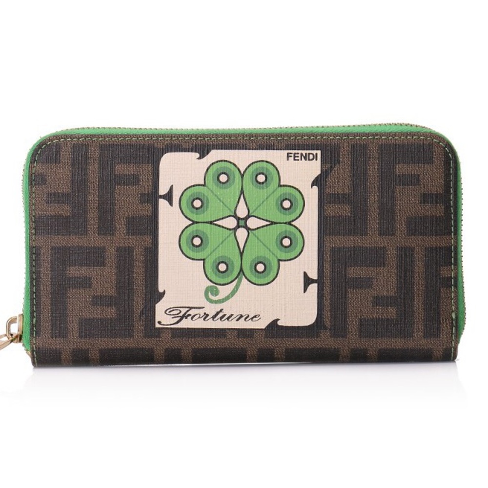 FENDI Fortune Zucca Zip Around Wallet